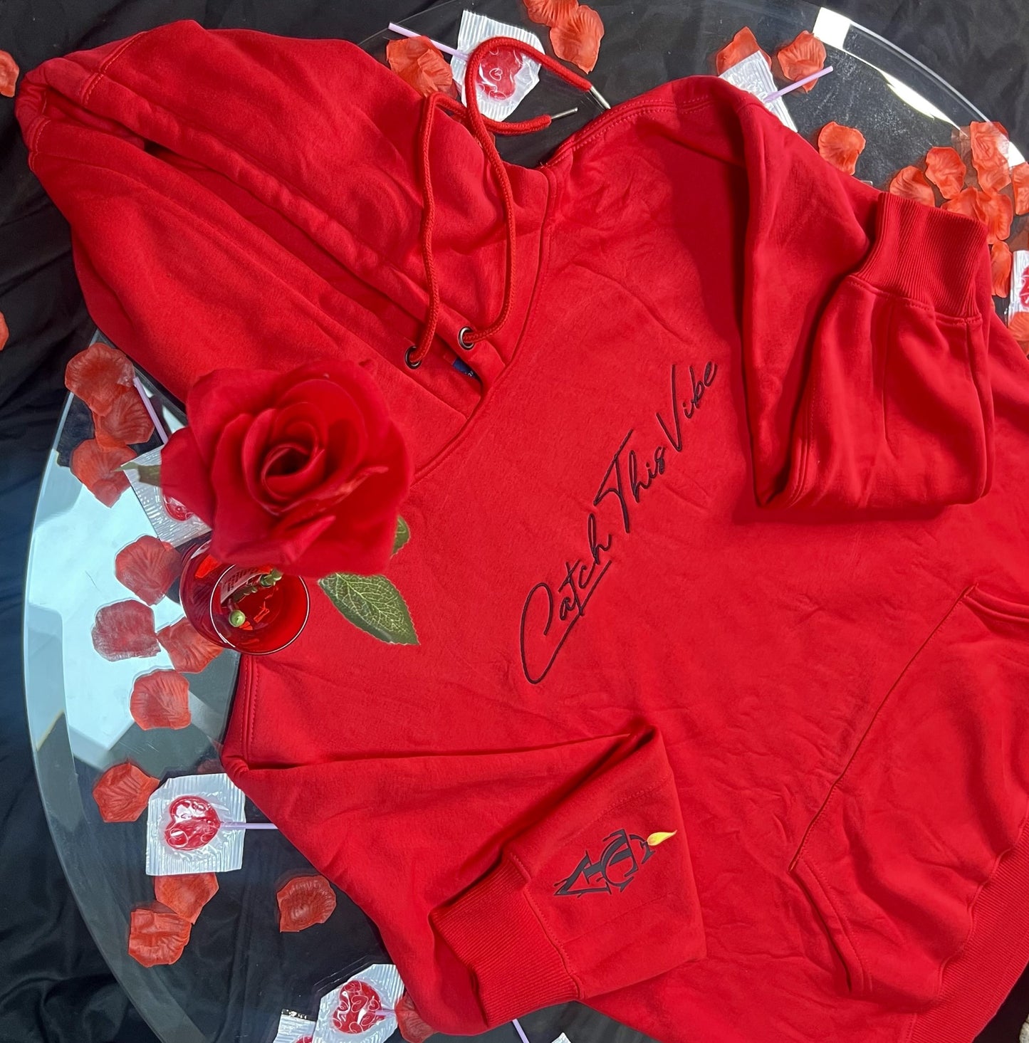 Catch This Vibe Red Hoodie