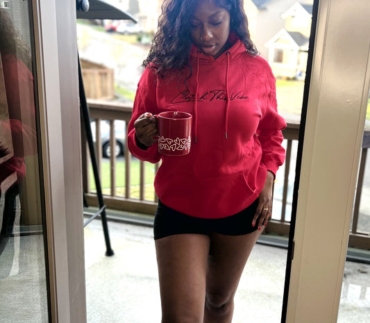 Catch This Vibe Red Hoodie